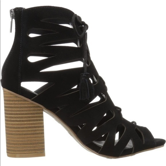 MIA Black Cara Gladiator Huarache Suede Sandals Size 8.5M - Picture 3 of 4